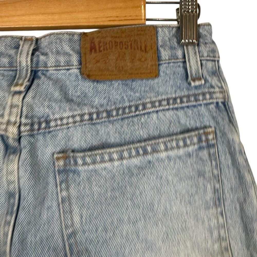 Aeropostale Jeans Womens 10 90's Baggy Light Wash Blue Denim Custom Graphic - Picture 12 of 16